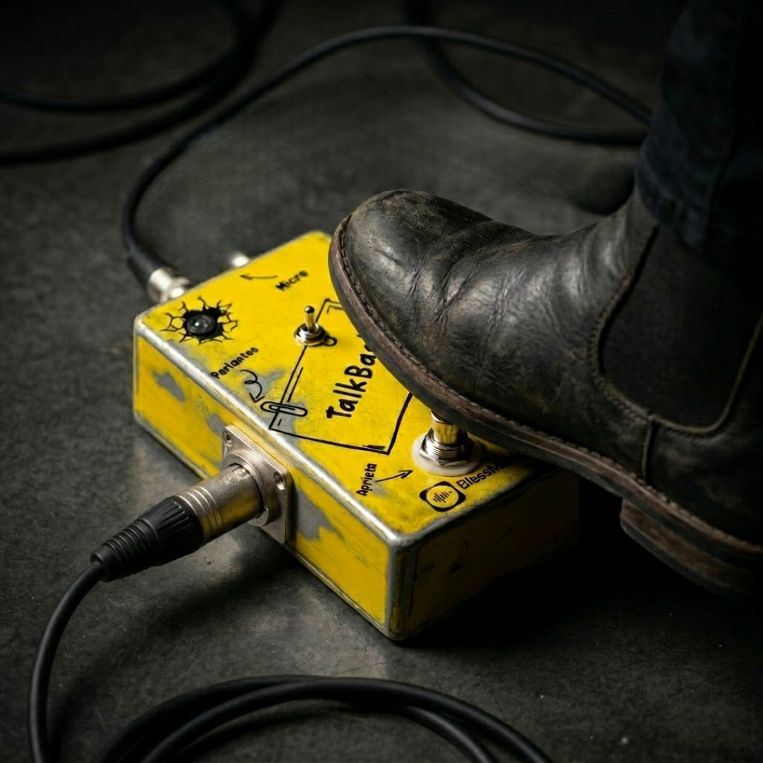 Pedal Talkback BlessMusic personalizable para músicos e iglesias en Chile
