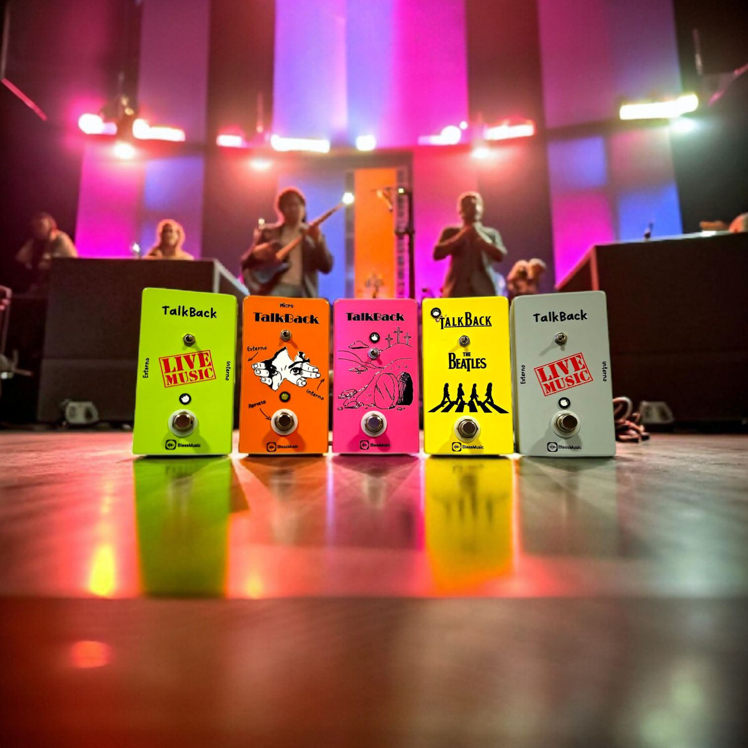Pedal Talkback BlessMusic personalizable para músicos e iglesias en Chile