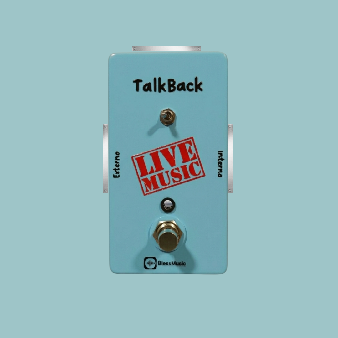 Pedal Talkback BlessMusic personalizable para músicos e iglesias en Chile