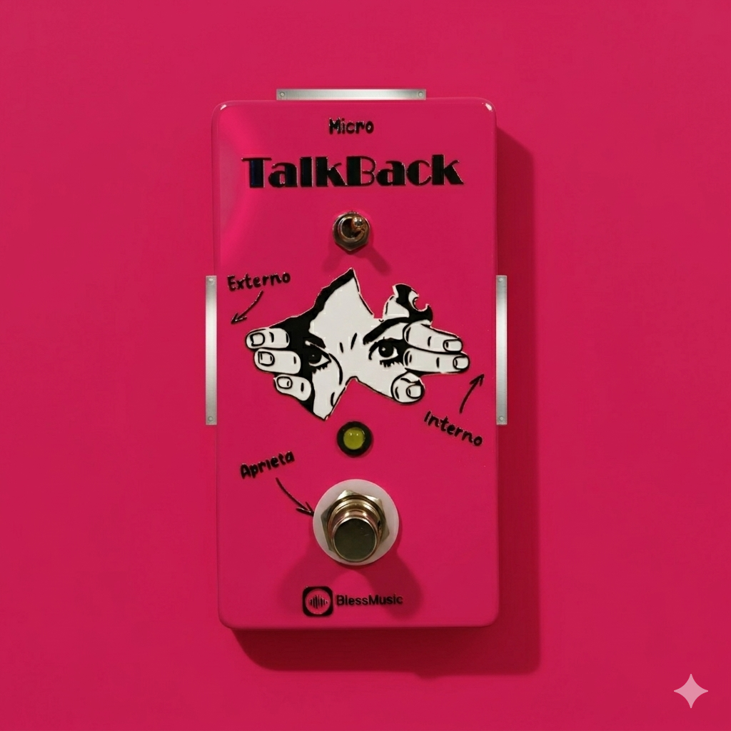 Pedal Talkback BlessMusic personalizable para músicos e iglesias en Chile