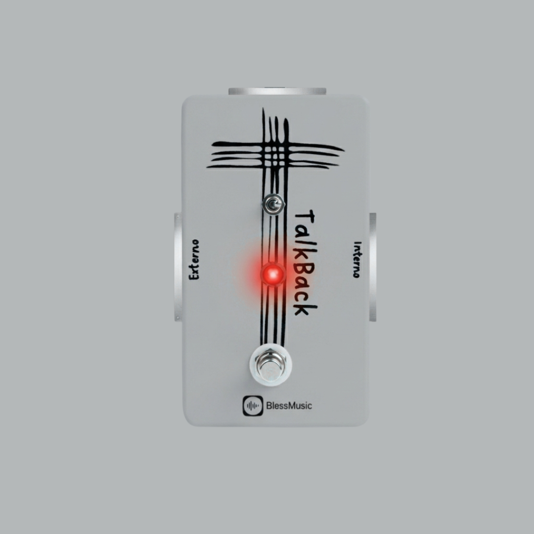 Pedal Talkback BlessMusic personalizable para músicos e iglesias en Chile