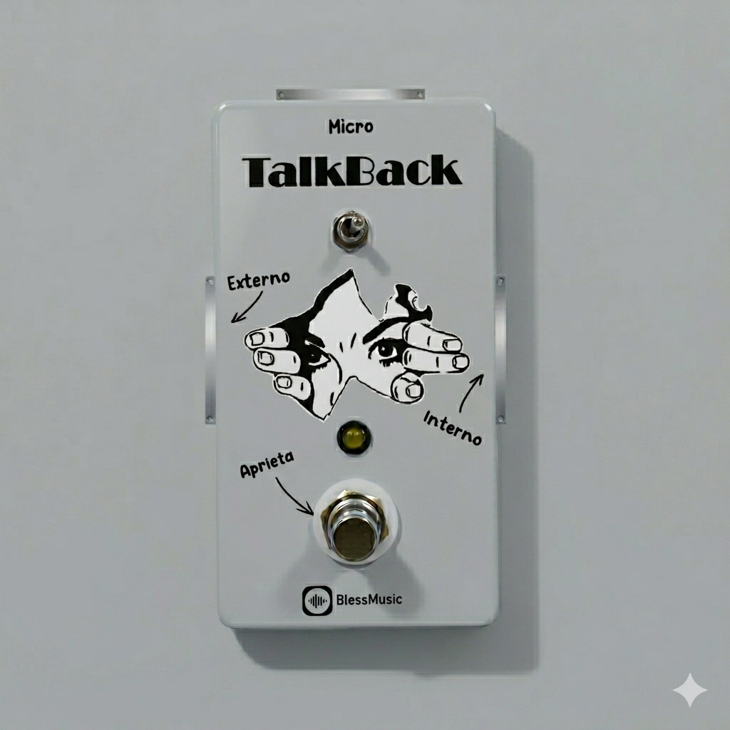 Pedal Talkback BlessMusic personalizable para músicos e iglesias en Chile
