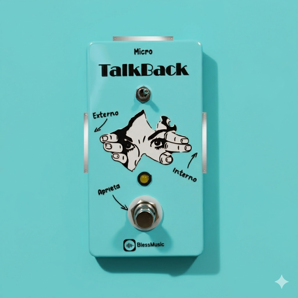 Pedal Talkback BlessMusic personalizable para músicos e iglesias en Chile