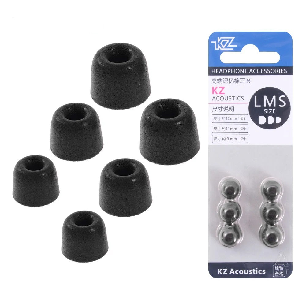 Puntas Memory Foam para Audifonos In Ear Knowledge Zenith (KZ) (3 pares tamaño S, M y L)