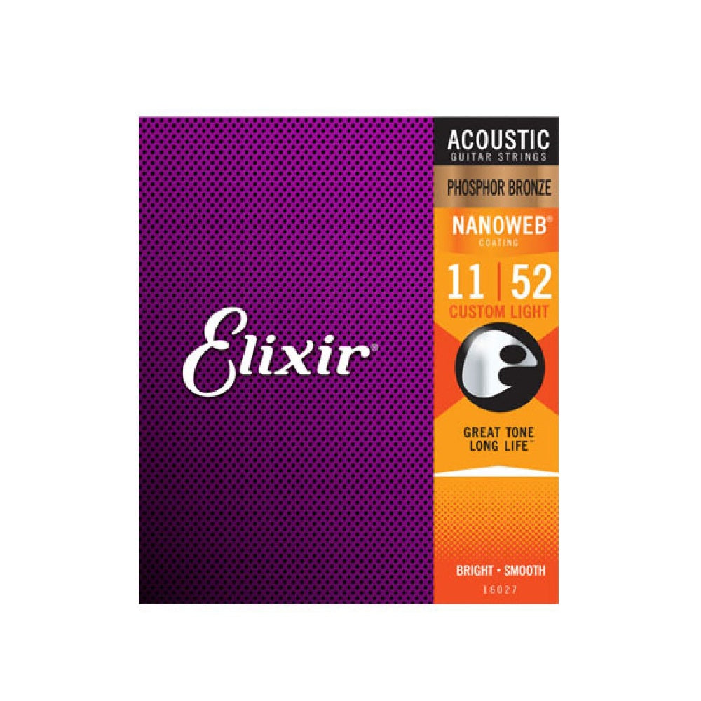 Cuerdas de Guitarra Acústica Elixir 11-52 Phosphor Bronze Nanoweb
