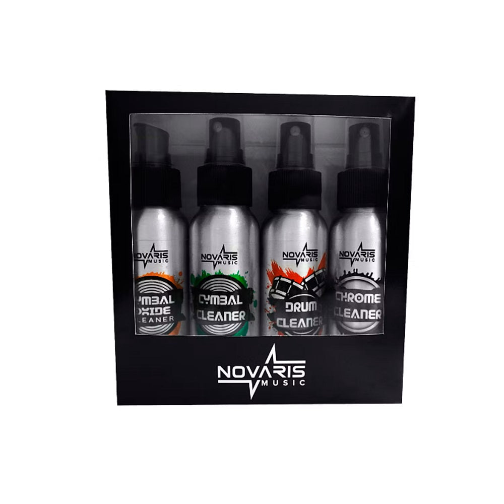 Kit de Limpieza y Mantención para Bateria e Instrumentos de Percusión Novaris (40ml c/u)