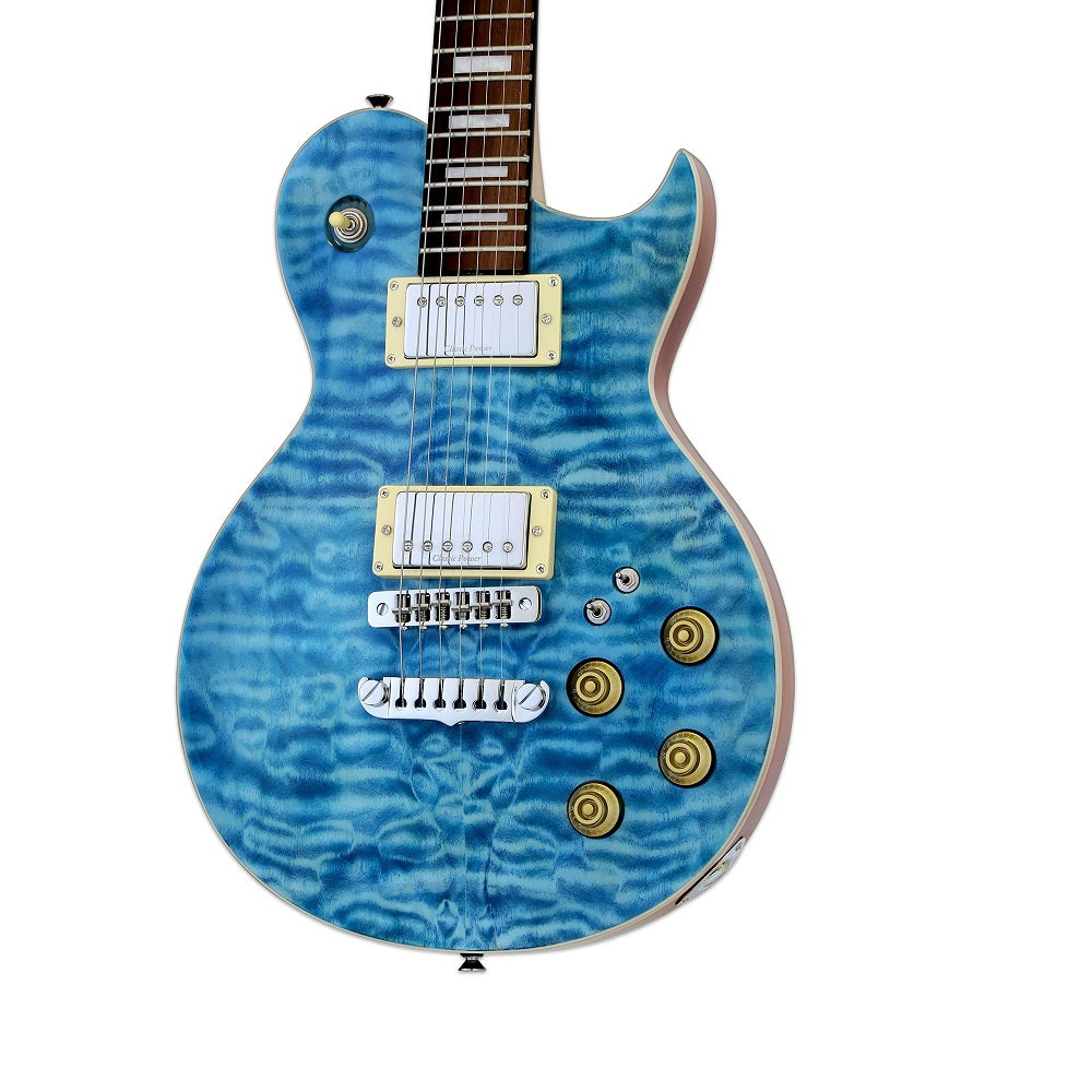 Guitarra Eléctrica Aria Pro II PE480 Les Paul Emerald Blue