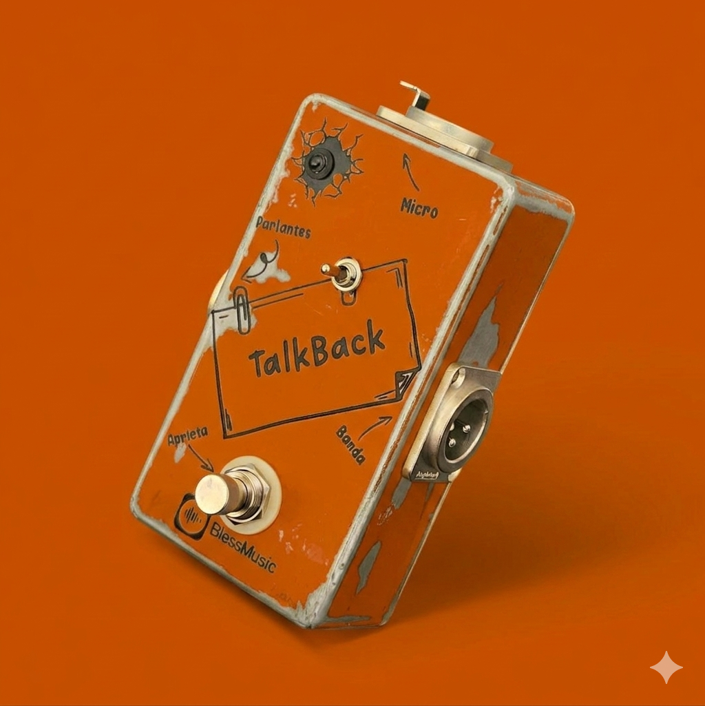 Pedal Talkback BlessMusic personalizable para músicos e iglesias en Chile