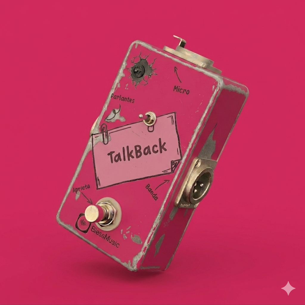 Pedal Talkback BlessMusic personalizable para músicos e iglesias en Chile