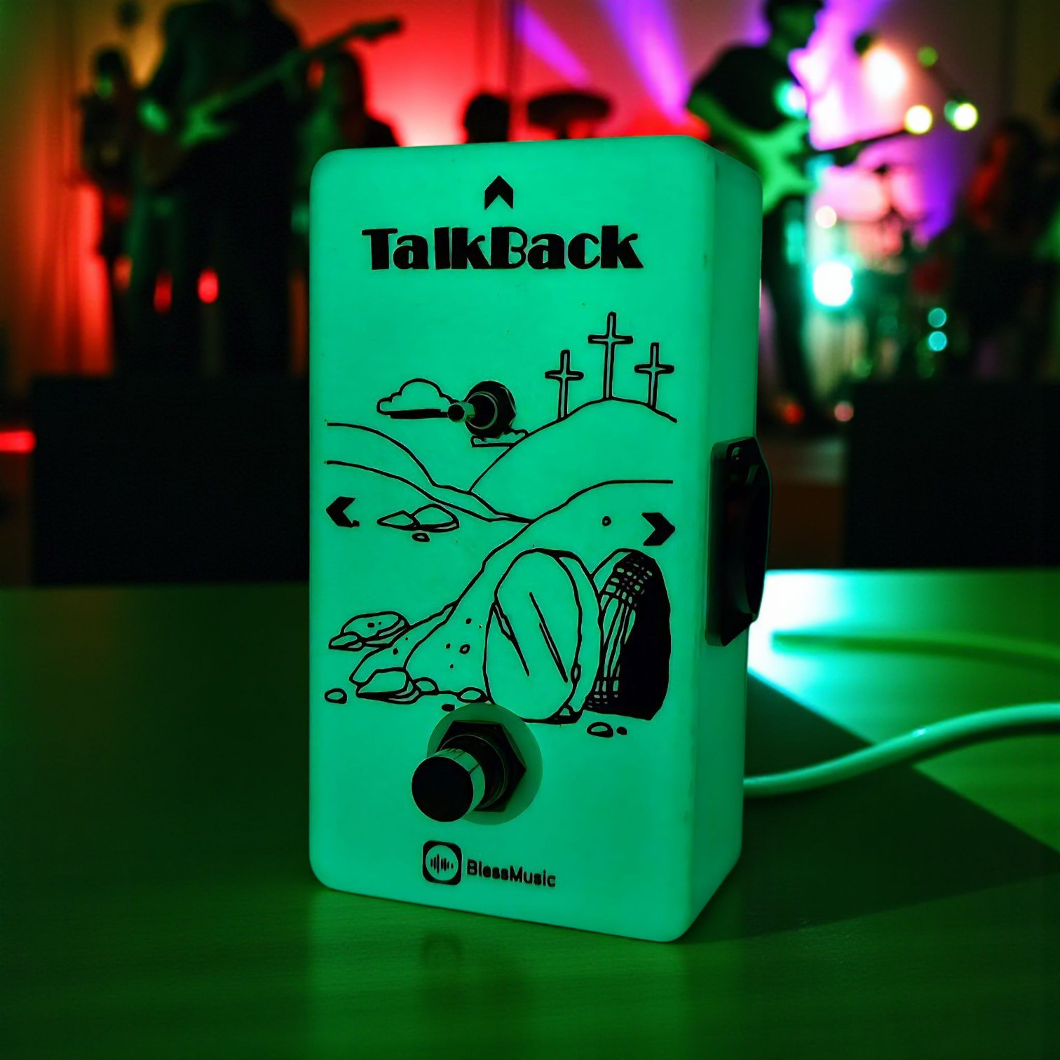 Pedal Talkback BlessMusic personalizable para músicos e iglesias en Chile