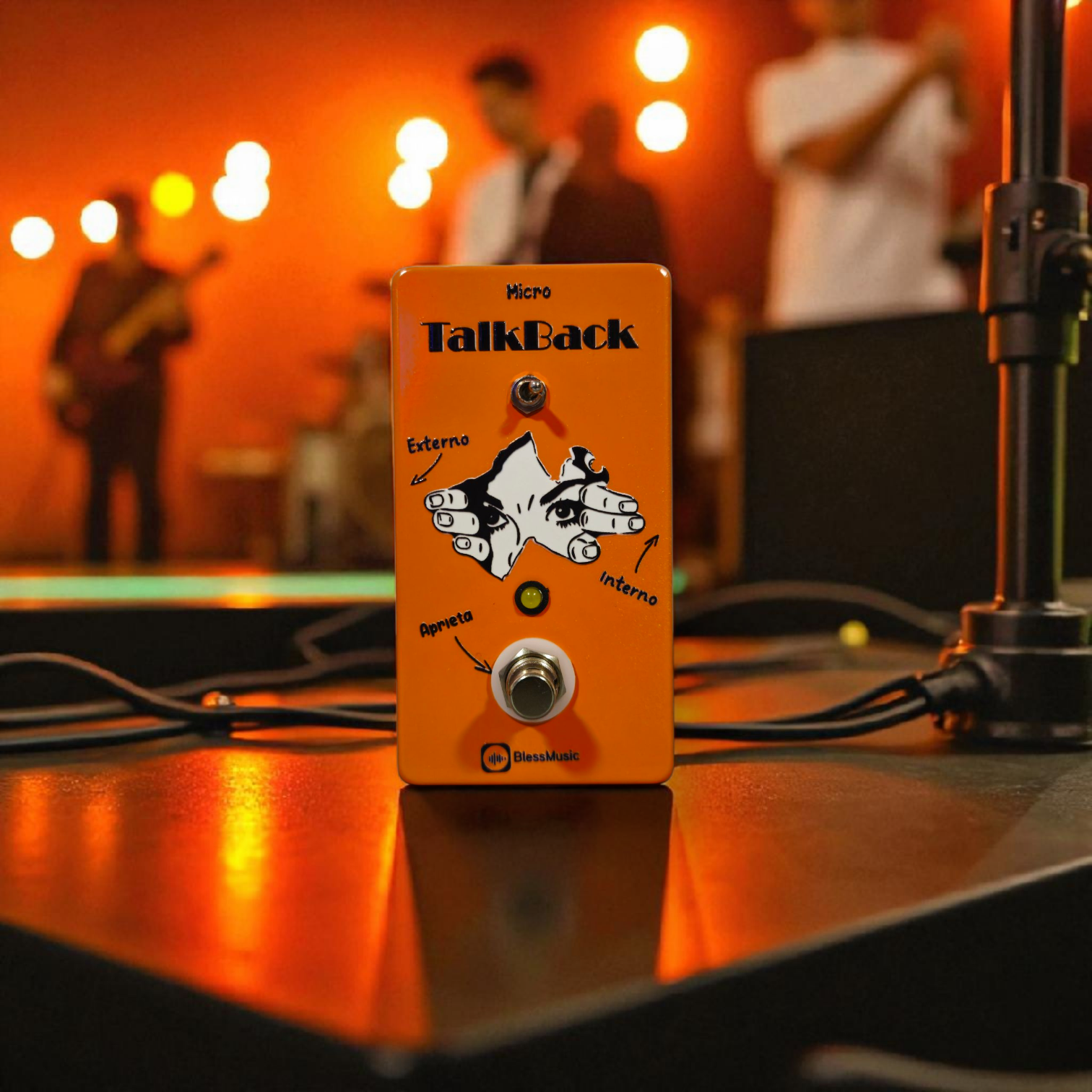 Pedal Talkback BlessMusic personalizable para músicos e iglesias en Chile