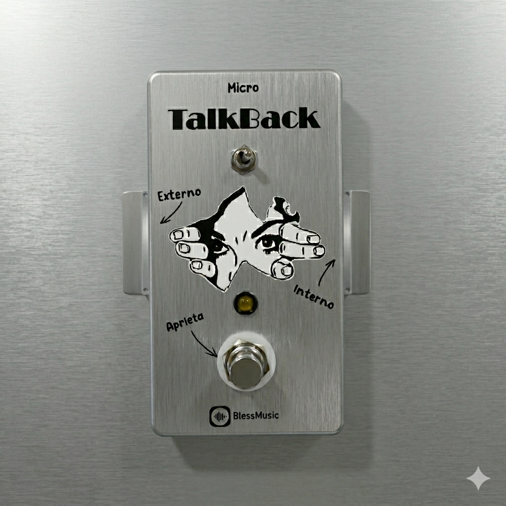 Pedal Talkback BlessMusic personalizable para músicos e iglesias en Chile