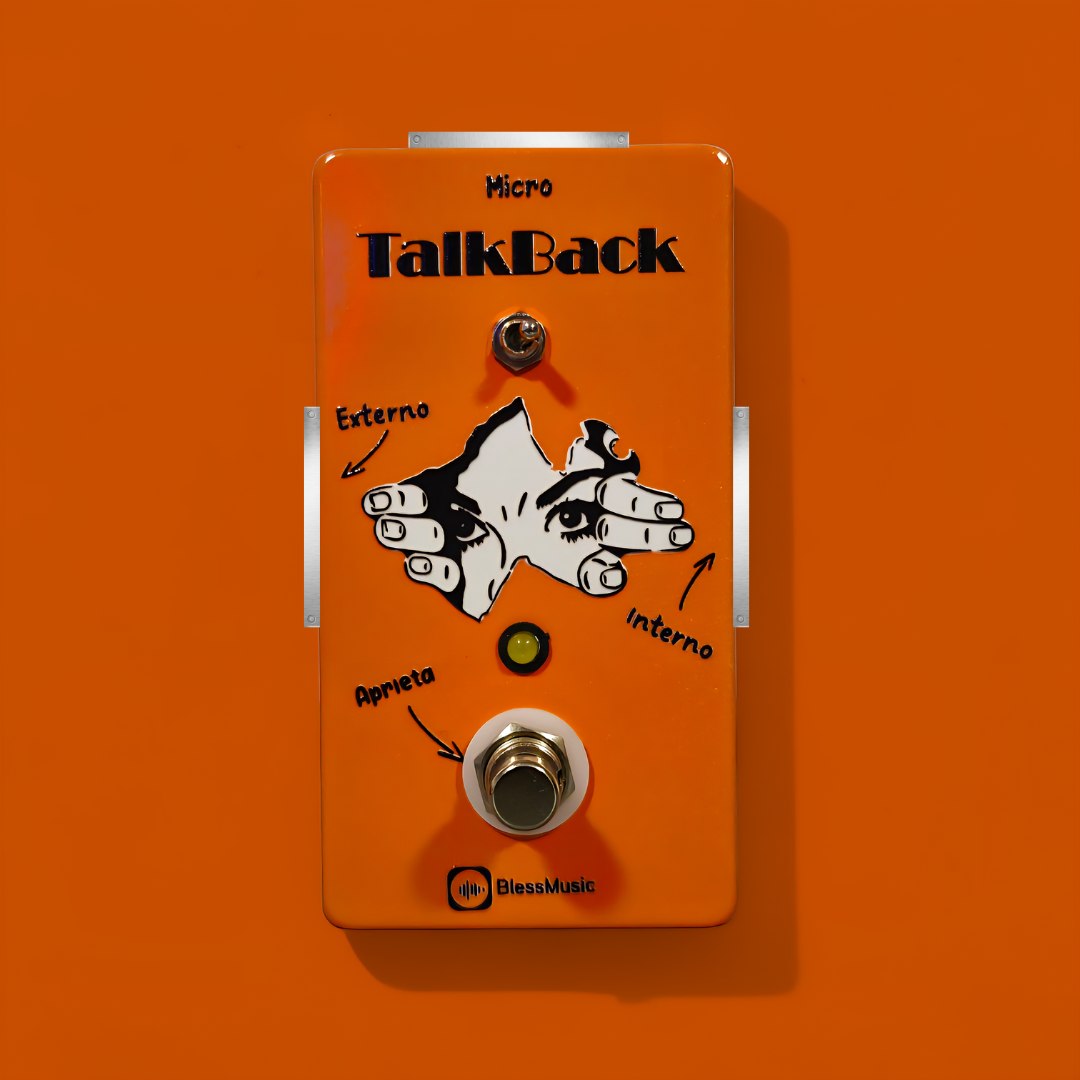Pedal Talkback BlessMusic personalizable para músicos e iglesias en Chile