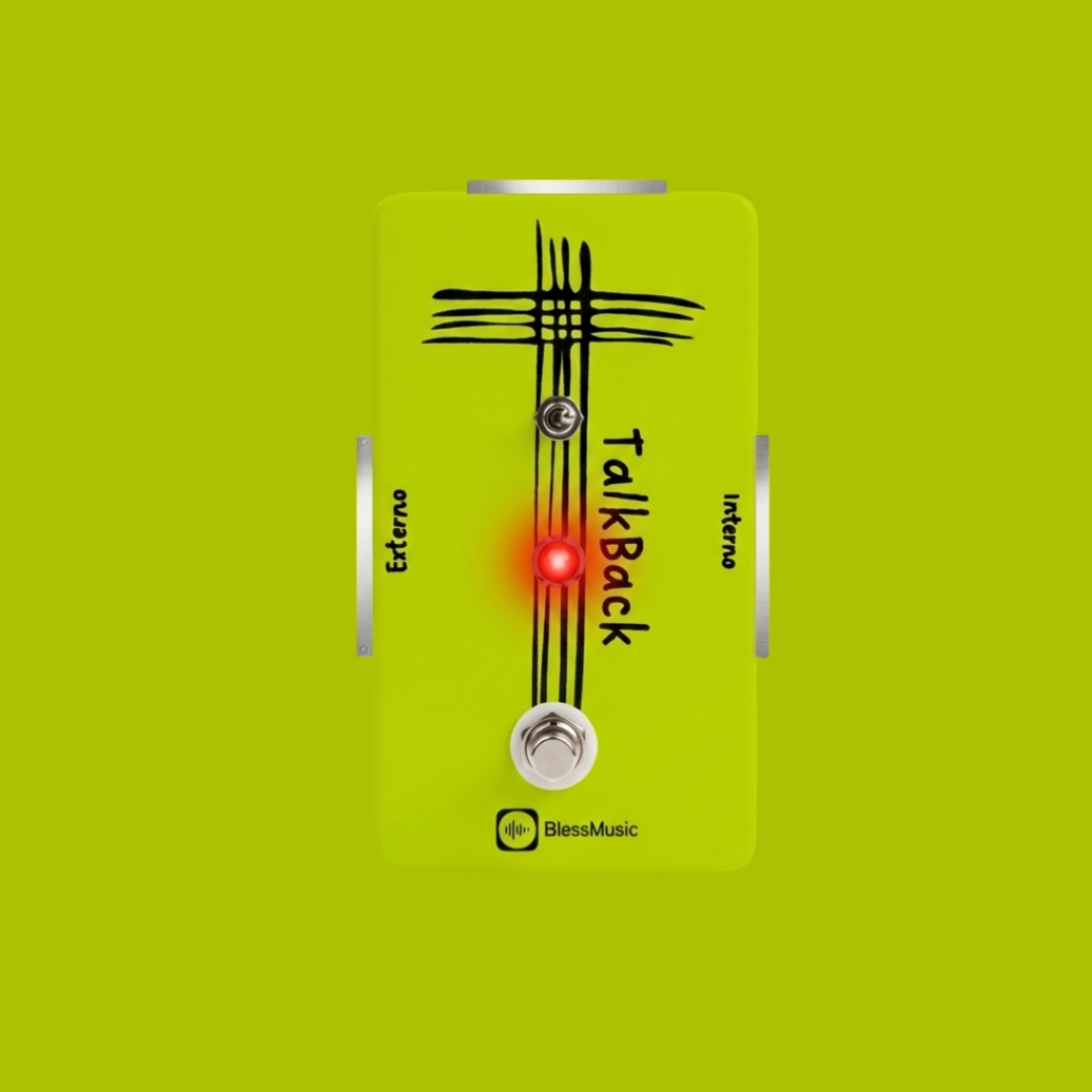 Pedal Talkback BlessMusic personalizable para músicos e iglesias en Chile