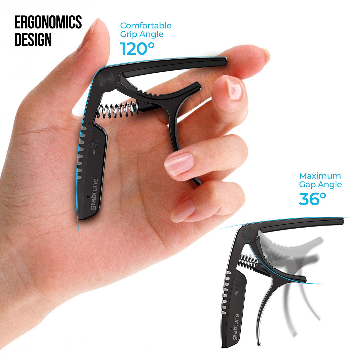 Cejilla con Afinador Jowoom Grabtune GT-100 Black