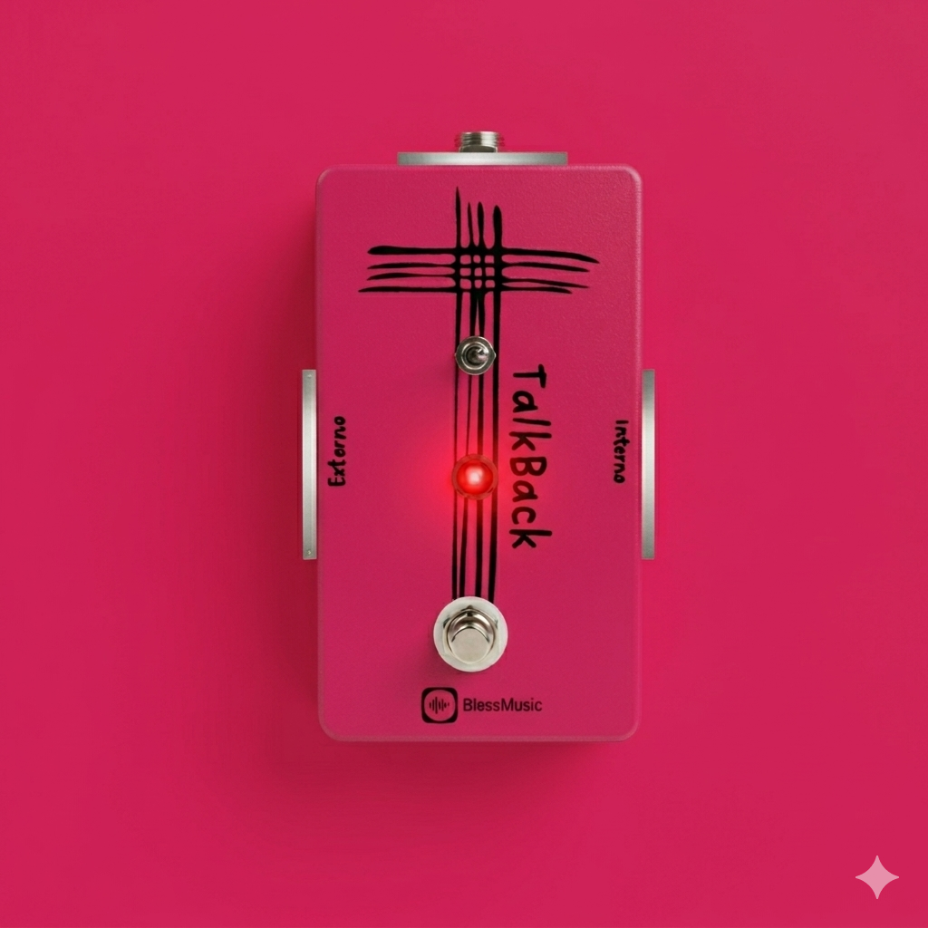 Pedal Talkback BlessMusic personalizable para músicos e iglesias en Chile