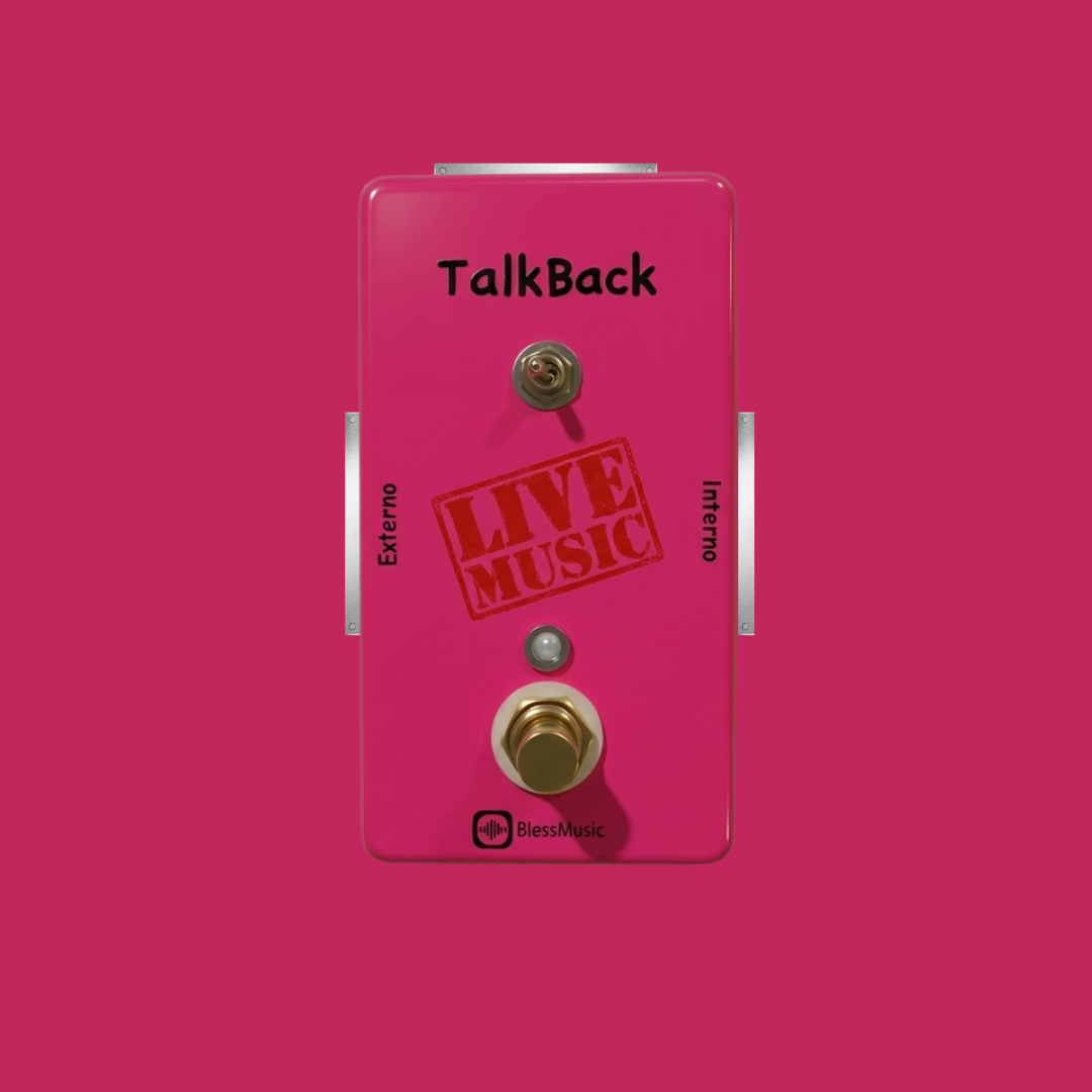 Pedal Talkback BlessMusic personalizable para músicos e iglesias en Chile