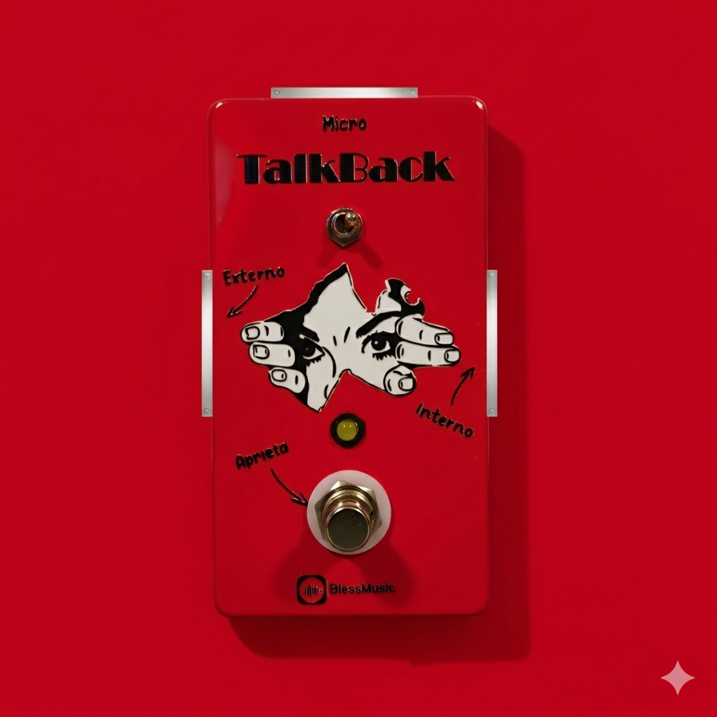 Pedal Talkback BlessMusic personalizable para músicos e iglesias en Chile