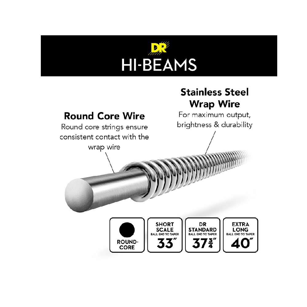 Cuerdas de Bajo DR MR-45-105 HI-BEAMS Medium (4 cuerdas)