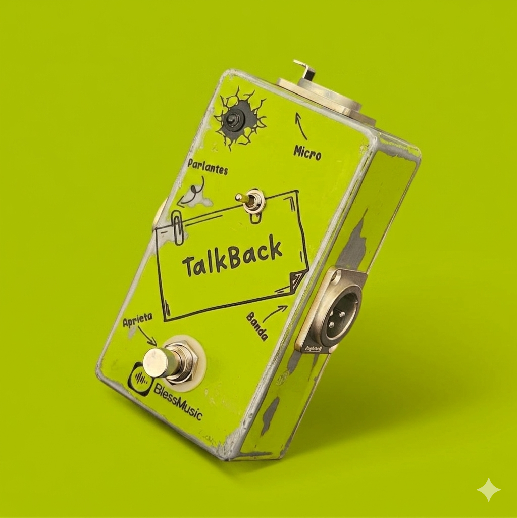 Pedal Talkback BlessMusic personalizable para músicos e iglesias en Chile