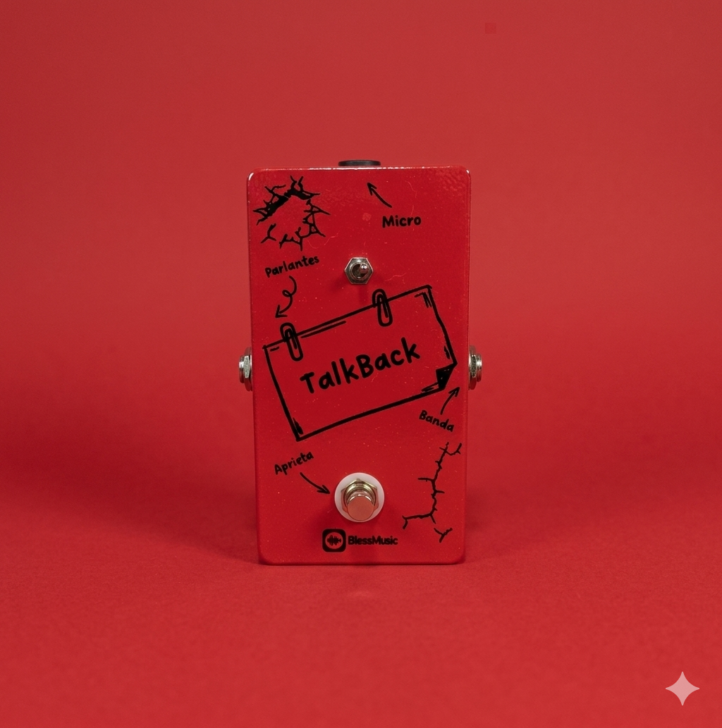 Pedal Talkback BlessMusic personalizable para músicos e iglesias en Chile