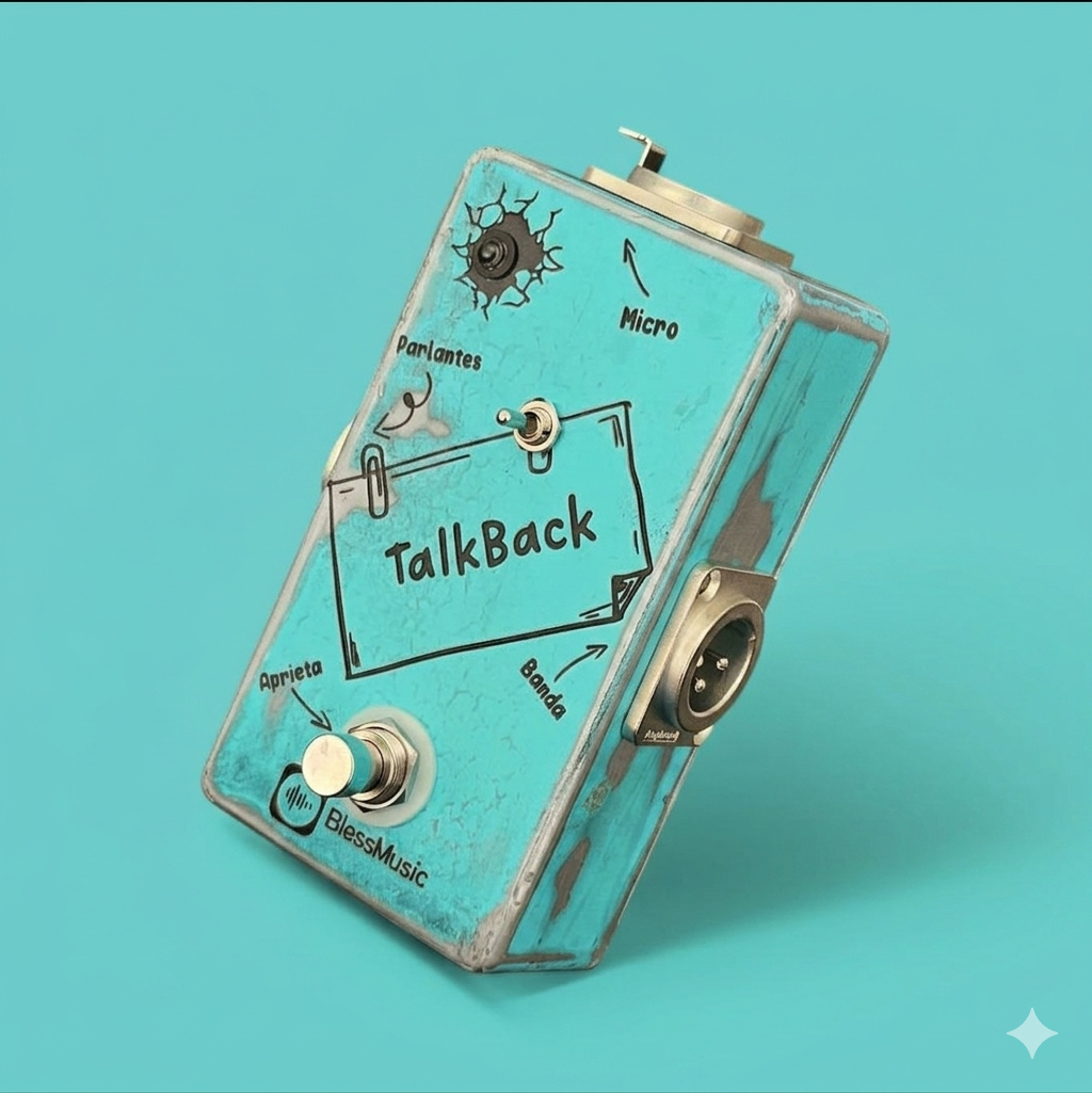 Pedal Talkback BlessMusic personalizable para músicos e iglesias en Chile