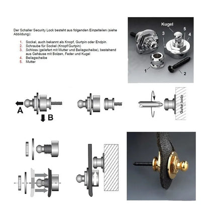 Straplocks Metal Black (Par)